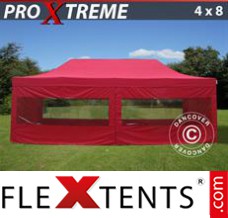 Reklamtält FleXtents Xtreme 4x8m Röd, inkl. 6 sidor